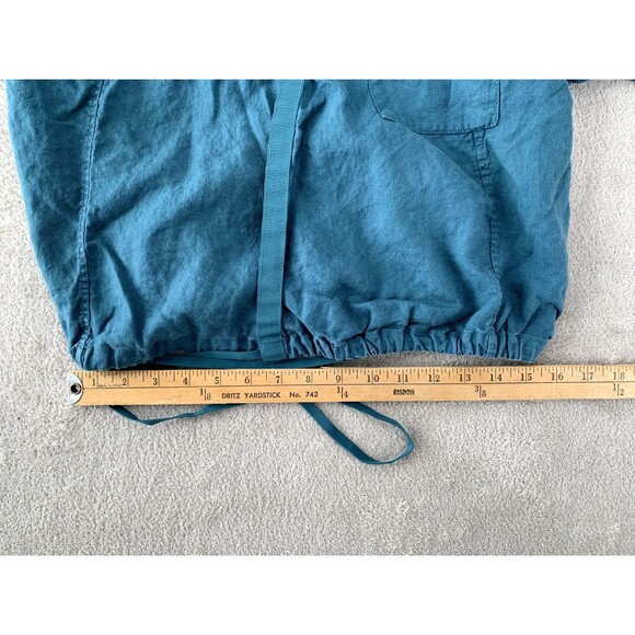 Athleta Women's Playa Tie Front Short Sleeve Linen Top Borealis Green Medium - Picture 7 of 12